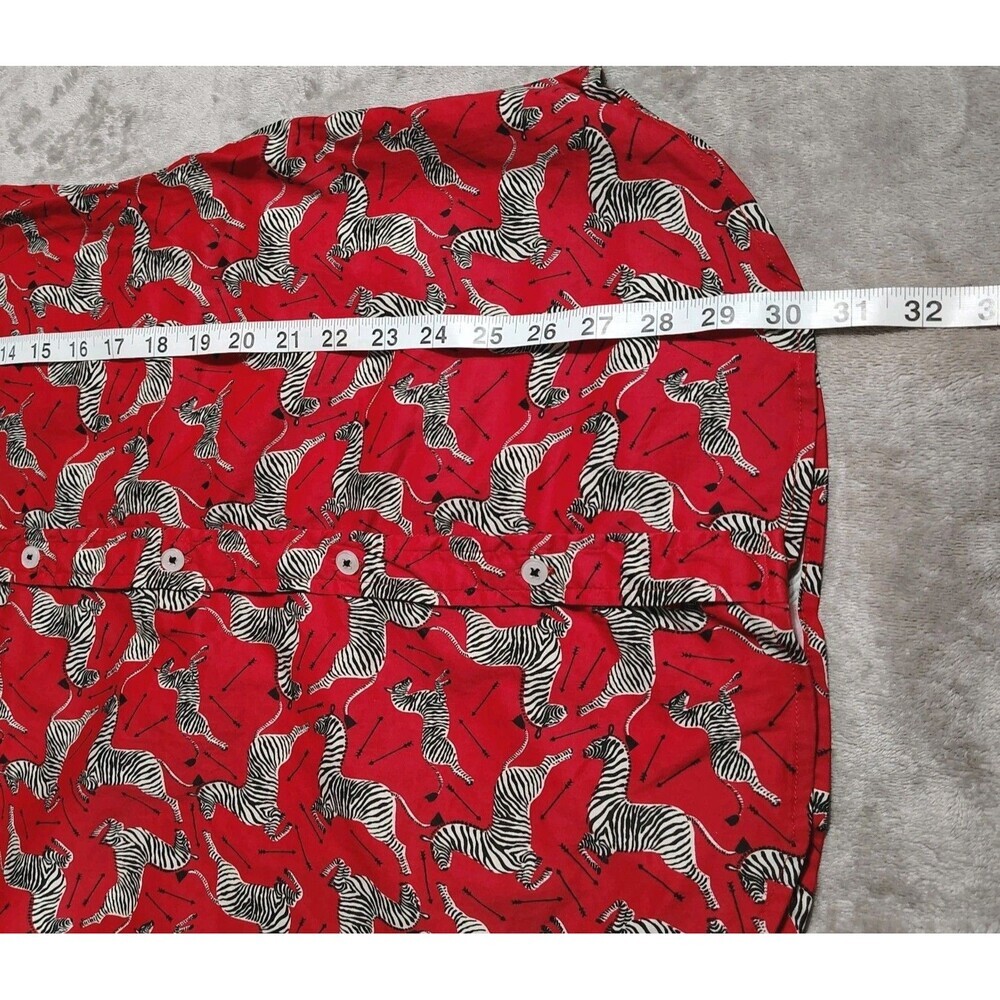 Tizzie Zebra Print Stretch Cotton Button Front Shirt Small Dizzy Lizzie - Picture 8 of 8